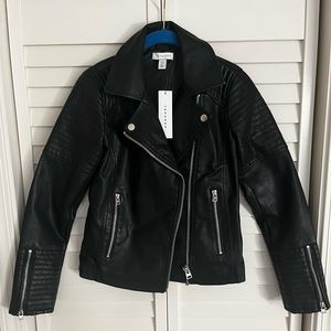 SOLD Leather Motto Jacket - topshop